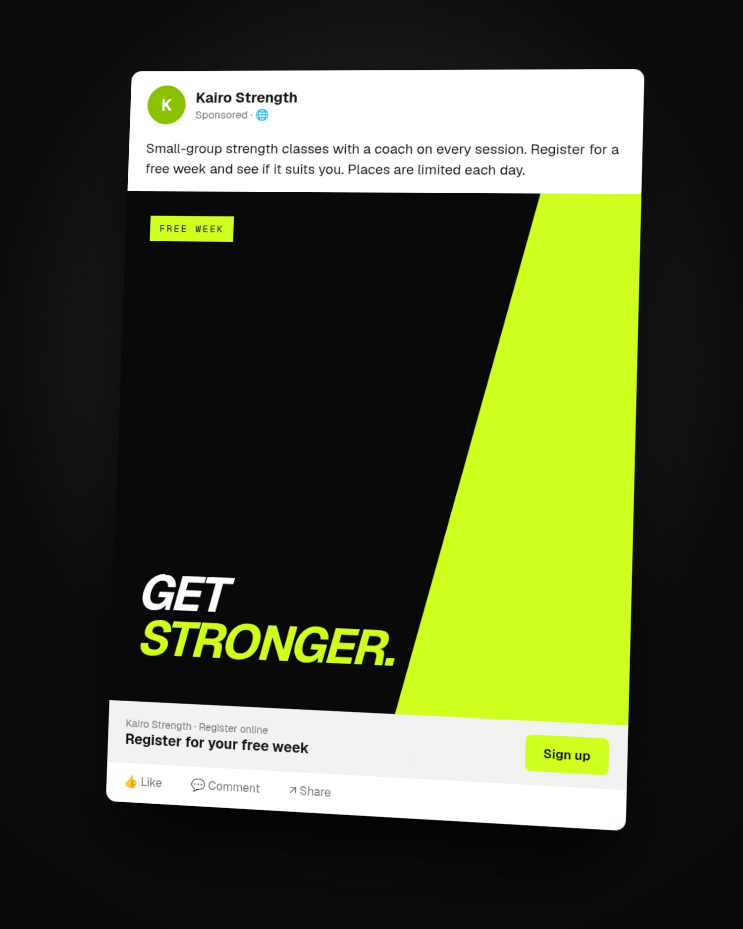 Meta ad · register for a free week